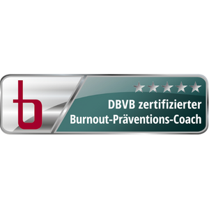 Burnout-Präventions-Coach DBVB zertifiziert Das Bild zeigt das Siegel des DBVB (Deutscher Bundesverband für Burnout-Prävention) als Burnout-Präventions-Coach zertifiziert